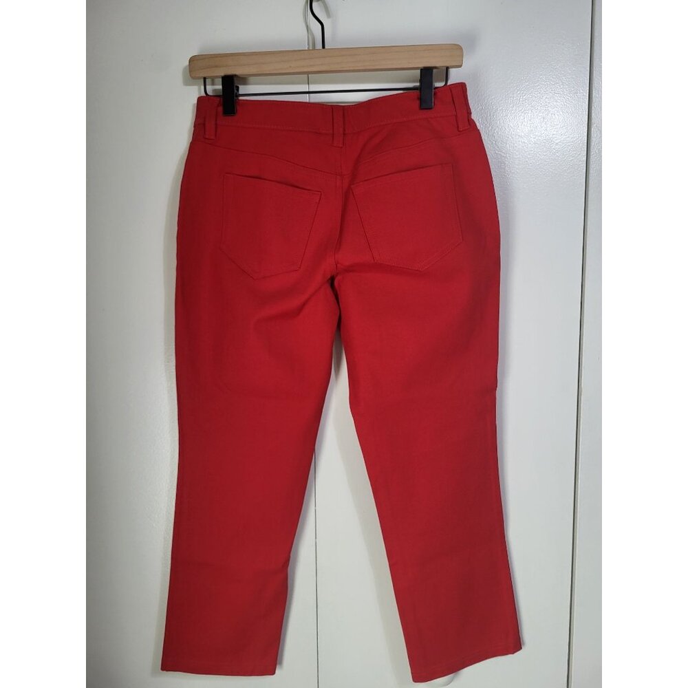 CHICO'S Women's SZ OO (US XS/2) Getaway 5 Pocket Cropped Pants Scarlet Sun Red - Picture 3 of 11